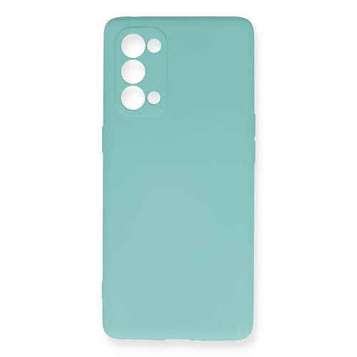 Reno 5 Pro K�l�f Nano i�i Kadife Silikon - Turkuaz