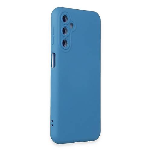 Galaxy M34 5G K�l�f Nano i�i Kadife Silikon - Mavi