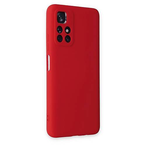 Redmi Note 11T K�l�f Nano i�i Kadife Silikon - K�rm�z�