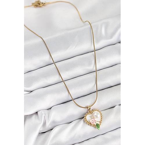 316L �elik Sanatsal Portre Model Gold Renk Kad�n Kolye