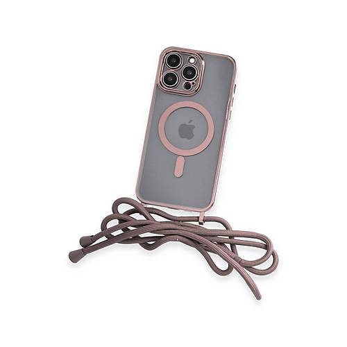 iPhone 12 Pro Max K�l�f Divo Lazer Ask�l� Magsafe Kapak - Pembe