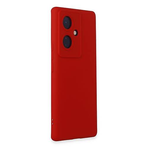 V29 Lite K�l�f Nano i�i Kadife Silikon - K�rm�z�