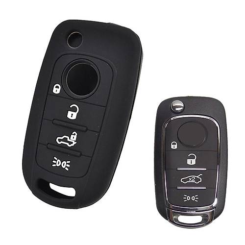 Fiat Egea Cronos 500X Toro Dodge Neon Uyumlu Silikon Oto Anahtar Kumanda Kab� K�l�f Siyah