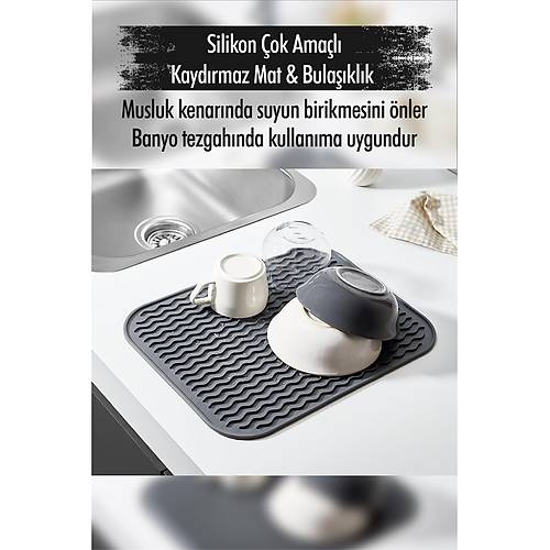 Silikon �ok Ama�l� Kayd�rmaz Mat & Bula��kl�k (28*36 Cm )