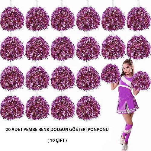 10 �ift ( 20 Adet ) Pembe Renk 23 Nisan 19 May�s 29 Ekim Okul G�steri Ponponlar�