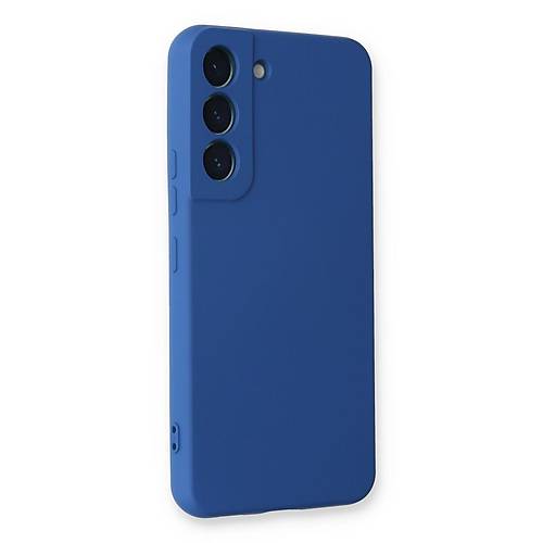 Galaxy S23 K�l�f Nano i�i Kadife Silikon - Mavi