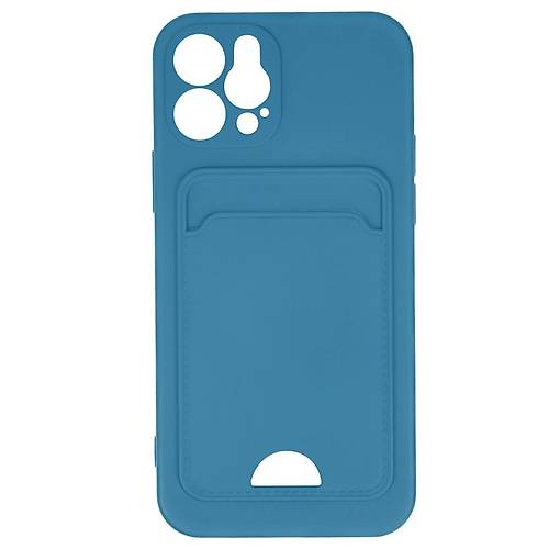iPhone 12 K�l�f Kelvin Kartvizitli Silikon - Mavi