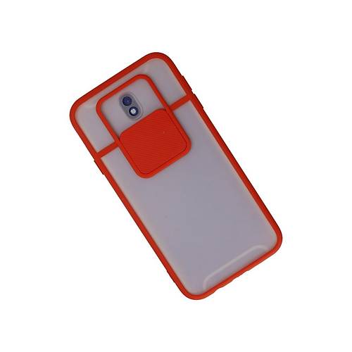 Galaxy J7 Pro / J730 K�l�f Palm Buzlu Kamera S�rg�l� Silikon - K�rm�z�