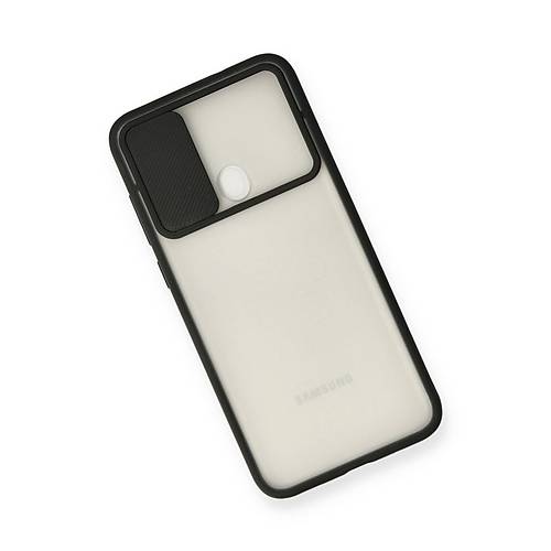 Galaxy A11 K�l�f Palm Buzlu Kamera S�rg�l� Silikon - Siyah