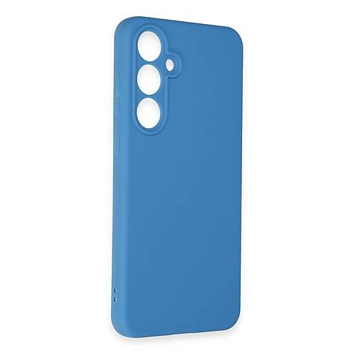 Galaxy S24 FE K�l�f Nano i�i Kadife Silikon - Mavi