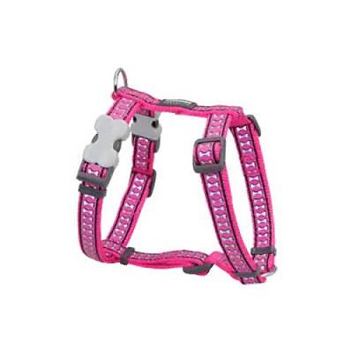 Reflekt�rl� Kemik Desenli Pembe K�pek G���s Tasmas� Medium 20 Mm