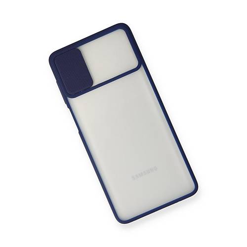 Galaxy M51 K�l�f Palm Buzlu Kamera S�rg�l� Silikon - Lacivert