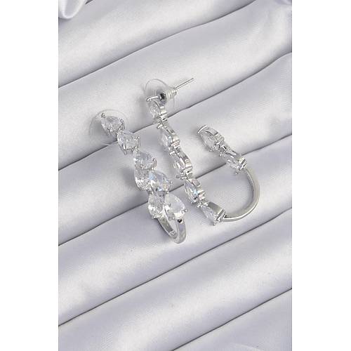 Pirin� G�m�� Renk Damla Zirkon Ta� Tasar�ml� K�pe