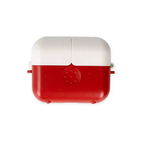 Airpods 3 (3.nesil) Basmal� K�l�f - K�rm�z�-Beyaz