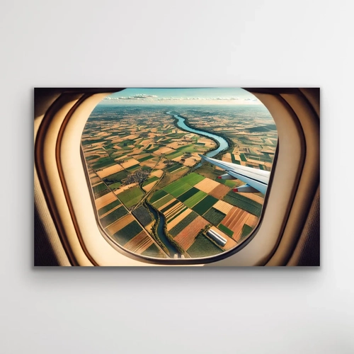U�ak Penceresi Manzara Kanvas Tablo 100x160cm