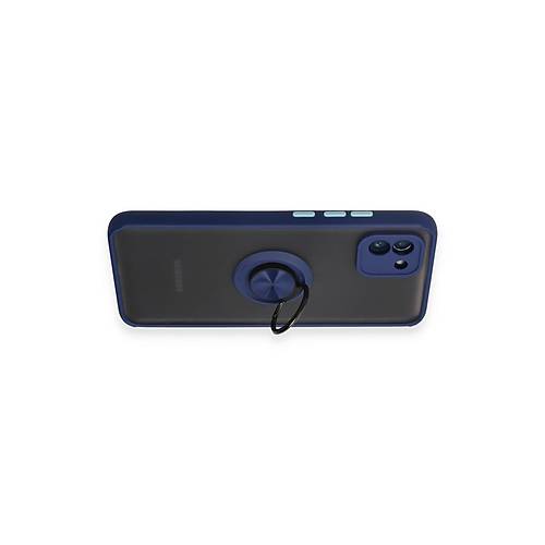 Galaxy A03 K�l�f Montreal Y�z�kl� Silikon Kapak - Lacivert