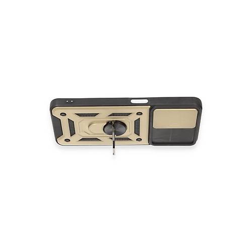 Realme C35 K�l�f Pars Lens Y�z�kl� Silikon - Gold