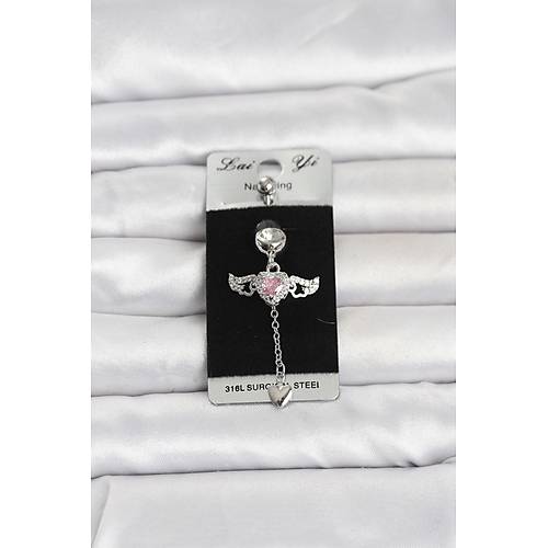 316L Cerrahi �elik Kanatl� Kalp Model G�bek Piercing