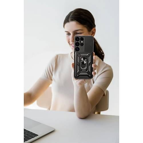 Galaxy S26 Ultra Pars Lens Y�z�kl� Silikon - Siyah