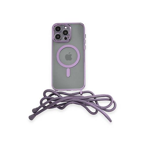 iPhone 12 Pro Max K�l�f Divo Lazer Ask�l� Magsafe Kapak - Lila