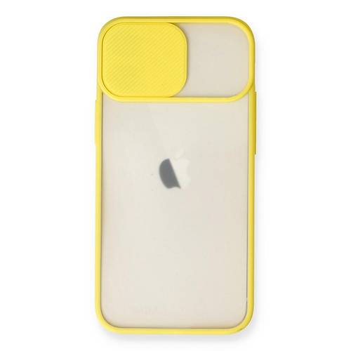 iPhone 11 K�l�f Palm Buzlu Kamera S�rg�l� Silikon - Sar�