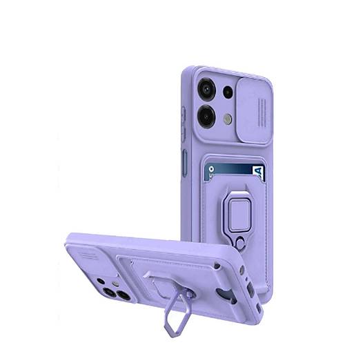 Redmi Note 13 4G K�l�f Zuma Kartvizitli Y�z�kl� Silikon - Lila