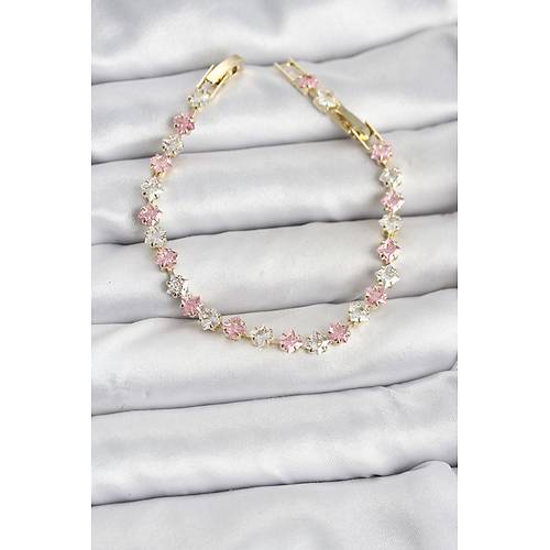 Kare Zirkon Ta�l� Gold Renk Kad�n Bileklik