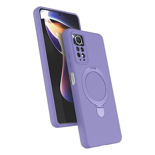 Redmi Note 12 Pro 4G Regal Magsafe Standl� Kapak - Lila