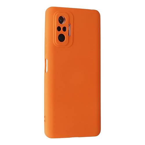 Redmi Note 10 Pro K�l�f Nano i�i Kadife Silikon - Turuncu