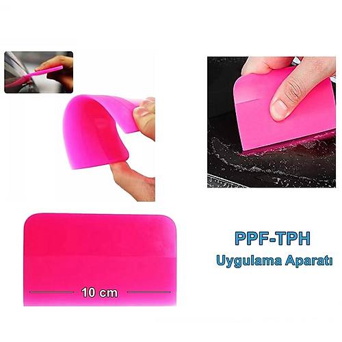 PPF/TPH Silikon �ek�ek Ragle Cam Filmi �ekme Uygulama Aparat� Pembe 10x7.5cm