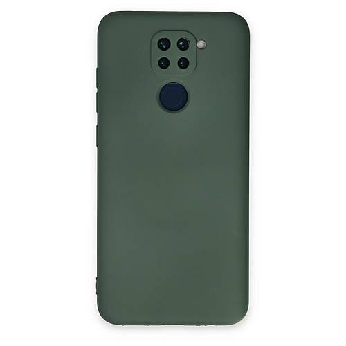 Redmi Note 9 K�l�f Nano i�i Kadife Silikon - Koyu Ye�il
