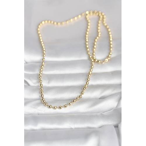 CM 14K Gold Renk Top Zincirli Model 60 cm Kad�n Kolye