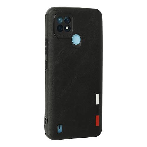 Realme C21 K�l�f Loop Deri Silikon - Siyah