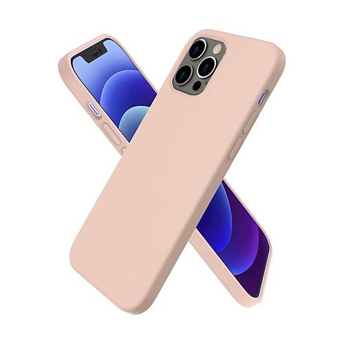 iPhone 12 Pro K�l�f First Silikon - Pudra