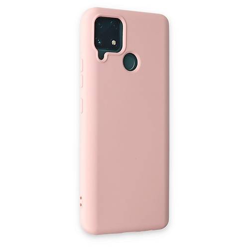 Realme C15 K�l�f Nano i�i Kadife Silikon - Pudra