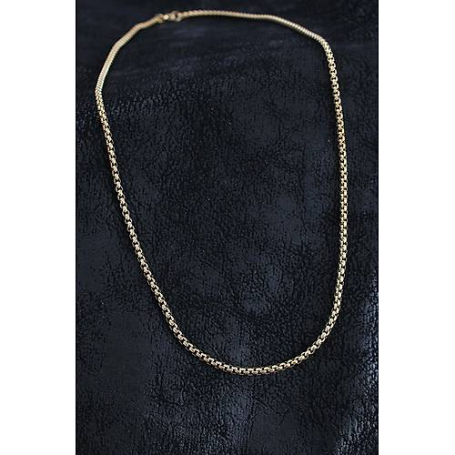 316L �elik �rme Zincir Model Gold Renk Erkek Kolye