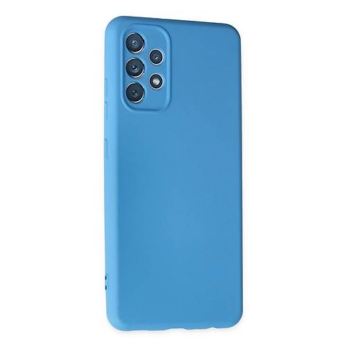 Galaxy A13 4G K�l�f Nano i�i Kadife Silikon - Mavi