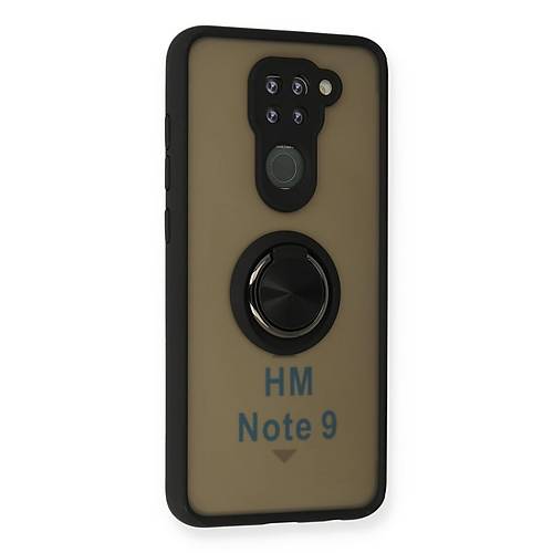 Redmi Note 9 K�l�f Montreal Y�z�kl� Silikon Kapak - Siyah