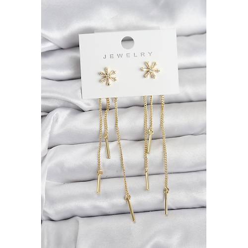 �i�ek Model Gold Pirin� Sallant�l� Kad�n K�pe