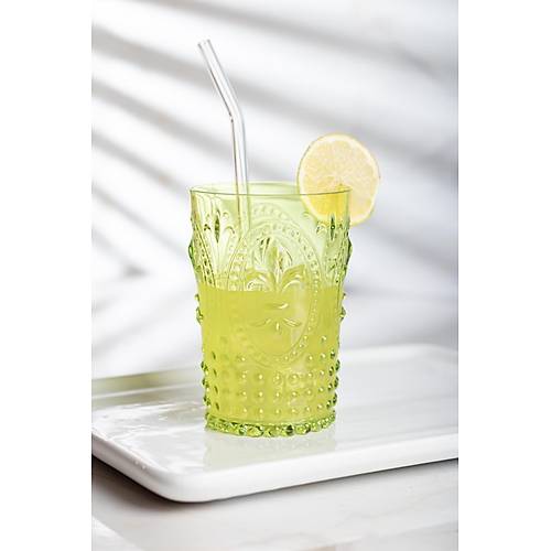 Akrilik Ye�il 6'l� K�sa Bardak & Su Me�rubat Kahve Yan� Barda�� 400 ml ( Cam De�ildir )
