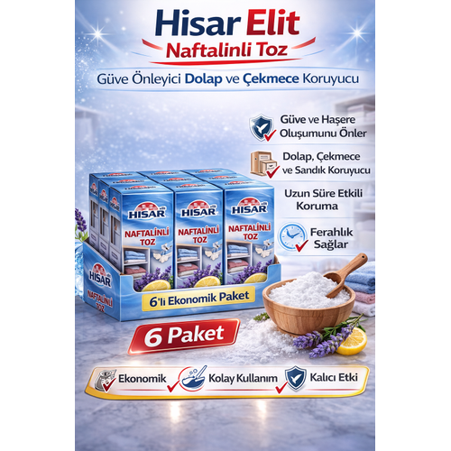 Hisar Elit Naftalinli Toz G�ve �nleyici Dolap ve �ekmece Koruyucu 6 Adet