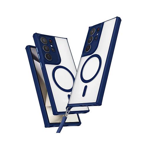 Galaxy S23 Ultra K�l�f Enka Magsafe Silikon K�l�f - Lacivert