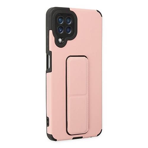 Galaxy A22 K�l�f Mega Standl� Silikon - Pudra