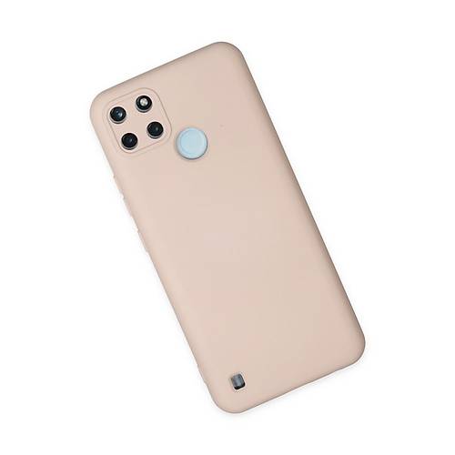 Realme C25Y K�l�f Nano i�i Kadife Silikon - Pudra