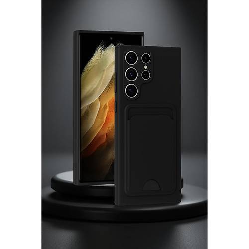 Galaxy S24 Ultra K�l�f Kelvin Kartvizitli Silikon - K�rm�z�