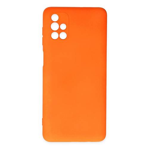 Galaxy M51 K�l�f Nano i�i Kadife Silikon - Turuncu