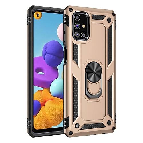 Galaxy M31S K�l�f Sofya Y�z�kl� Silikon Kapak - Gold
