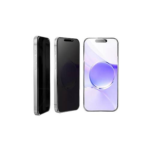 iPhone 12 Bilvis 5in1 5D Magic Hayalet Cam Ekran Koruyucu - Siyah