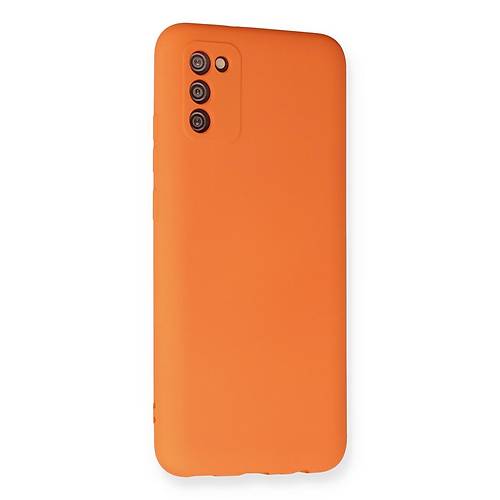 Galaxy A02S K�l�f Nano i�i Kadife Silikon - Turuncu