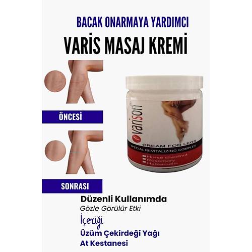 Var.is B�lgesi I�in Bacak Onarmaya Yard�mc� Ve Besleyici Varison Masaj Kremi 200 ml